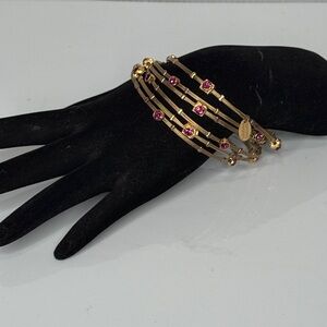 Seasonal Whispers Bracelets Love Bracelet Style# 3500 Gold/Fuschia-EUC